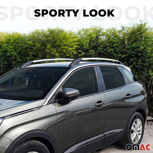 Aluminium Dachreling Relingträger für Citroen C3 Aircross 2017-2024 Silber 2x OMAC DE