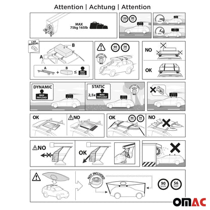 Menabo Dachträger Grundträger für Nissan Kubistar 2003-2009 Stahl Grau 2tlg OMAC DE