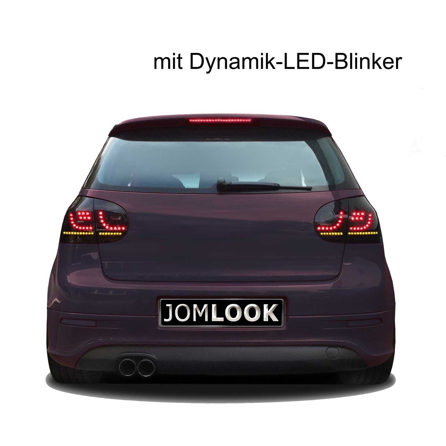 JOM LED Rückleuchten für VW Golf MK5 2003-2008 mit Dynamik-Blinker schwarz 4tlg OMAC DE
