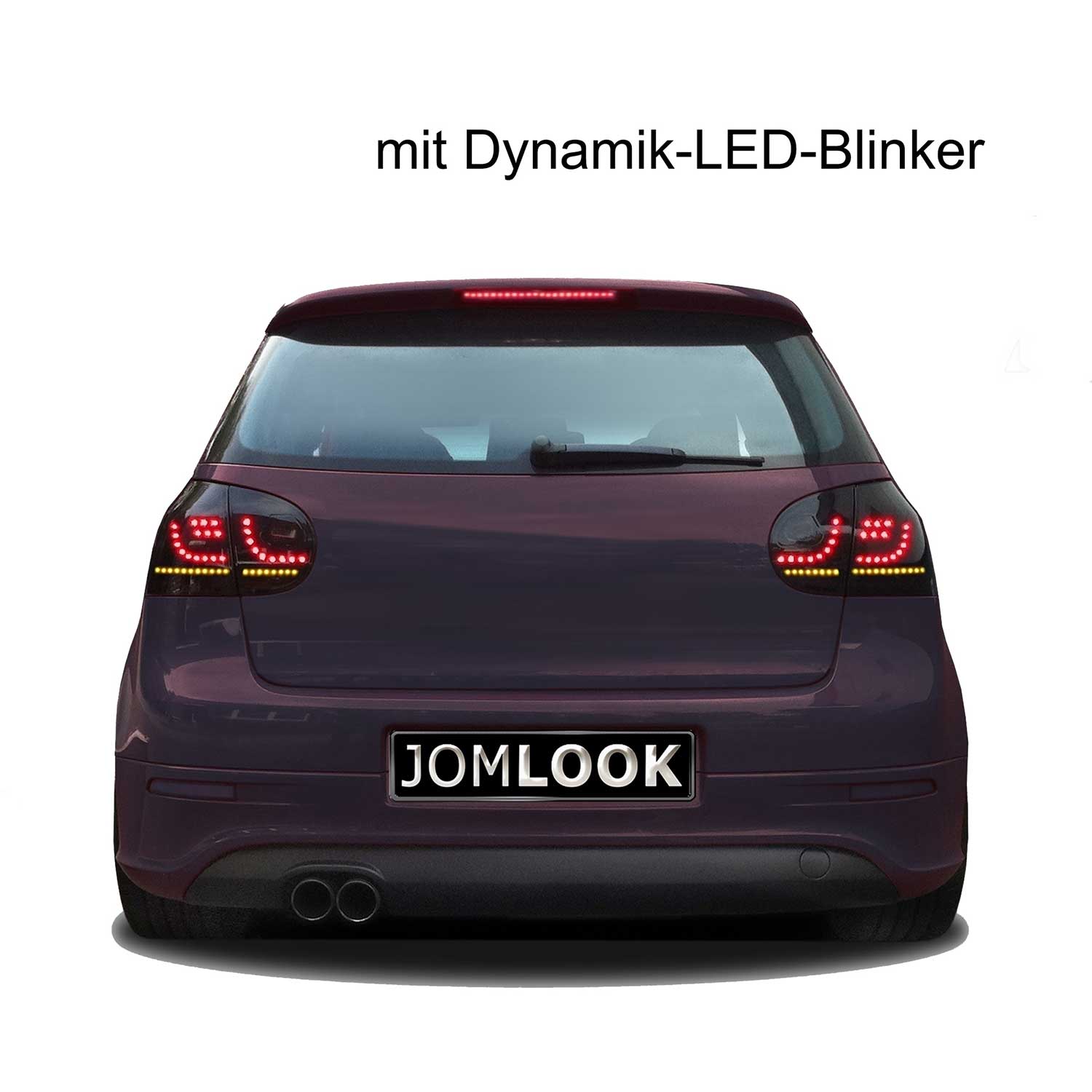 JOM LED Rückleuchten für VW Golf MK5 2003-2008 mit Dynamik-Blinker schwarz 4tlg OMAC DE
