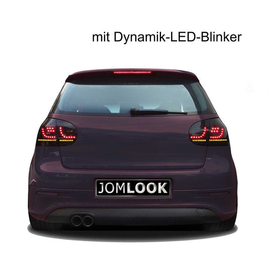 JOM LED Rückleuchten für VW Golf MK5 2003-2008 mit Dynamik-Blinker schwarz 4tlg OMAC DE