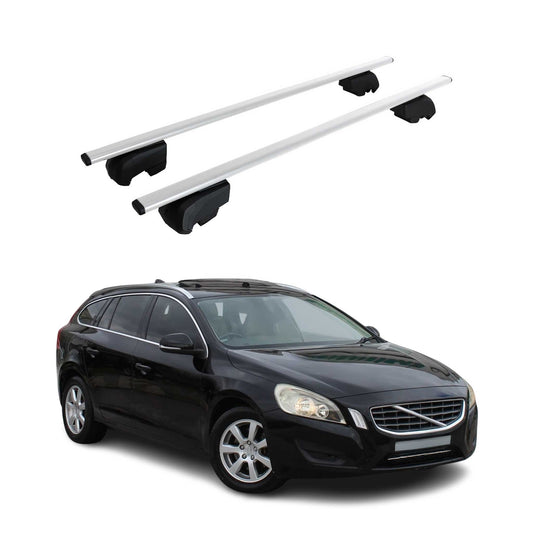 Dachträger für Volvo V60 2011-2018 Grundträger Metall Silber ABE 2x OMAC DE