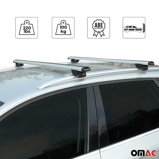 Dachträger Grundtäger für Audi A4 C6 Allroad 2004-2011 100kg Alu Silber 2x ABE OMAC DE