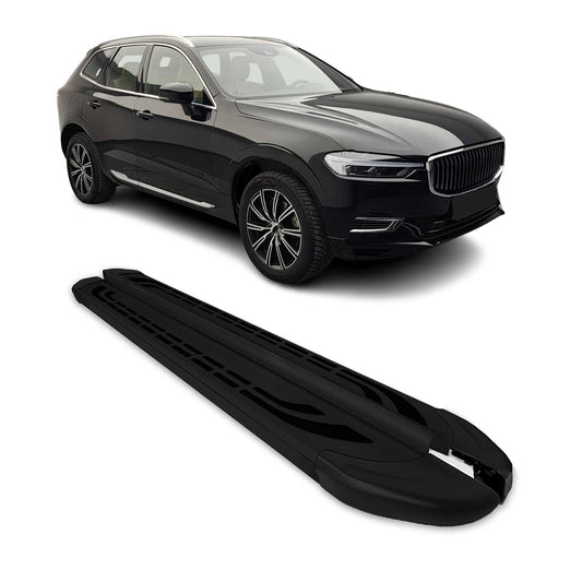 Trittbretter Schweller Seitenbretter für Volvo XC 90 2015-2023 2X Alu Schwarz OMAC DE