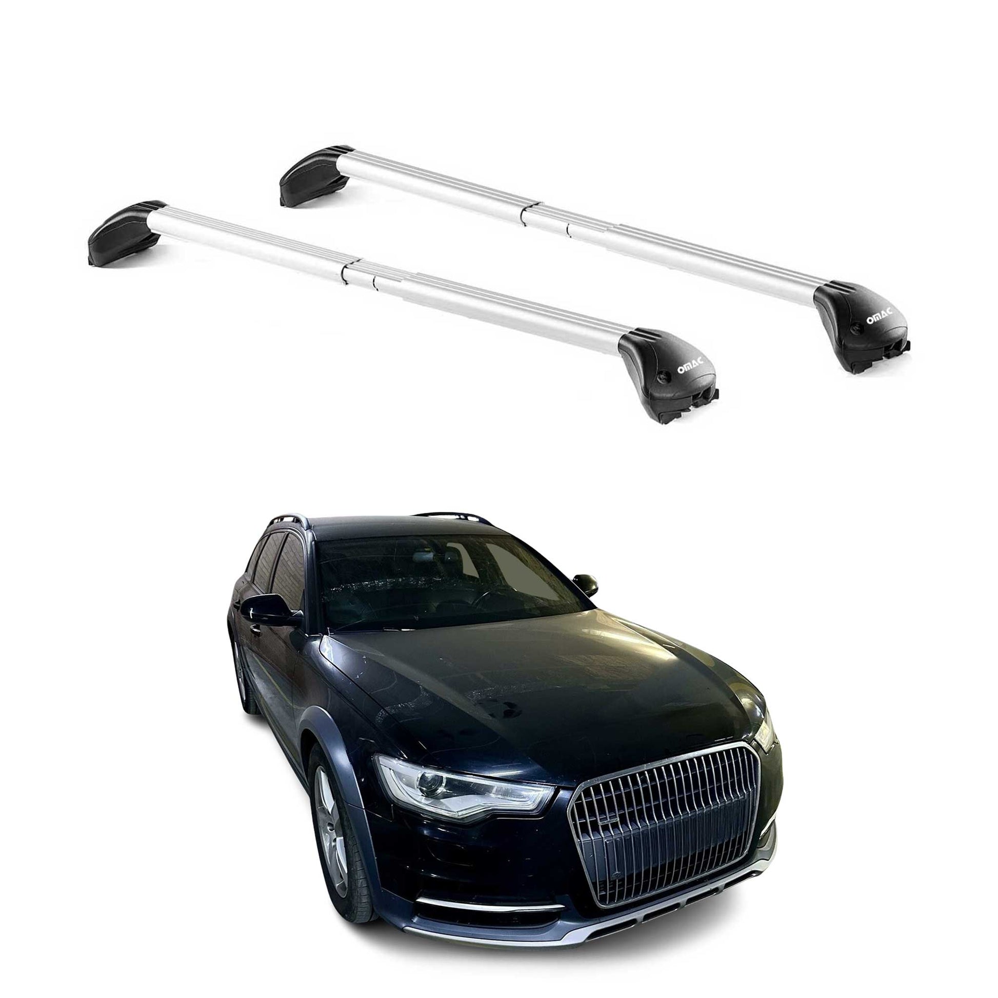 Dachträger Grundtäger für Audi A6 C7 Allroad 2012-2018 5tür 100kg Alu ABE Silber OMAC DE