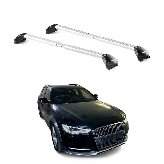 Dachträger Grundtäger für Audi A6 C7 Allroad 2012-2018 5tür 100kg Alu ABE Silber OMAC DE