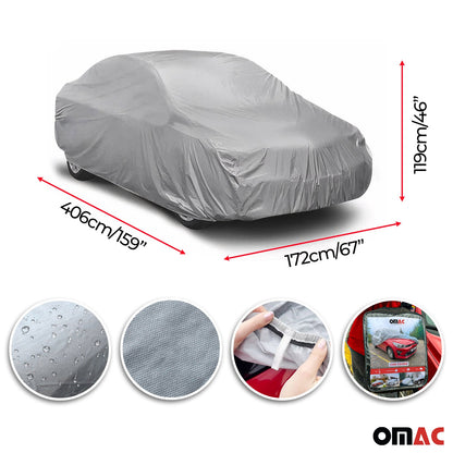Auto Schutzhülle Vollgarage Autoabdeckung Universal Grau 406x172x119 OMAC DE