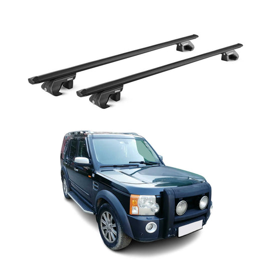 Dachträger für Land Rover Discovery III 2004-2009 5 tür 90kg Alu Schwarz 2x ABE OMAC DE