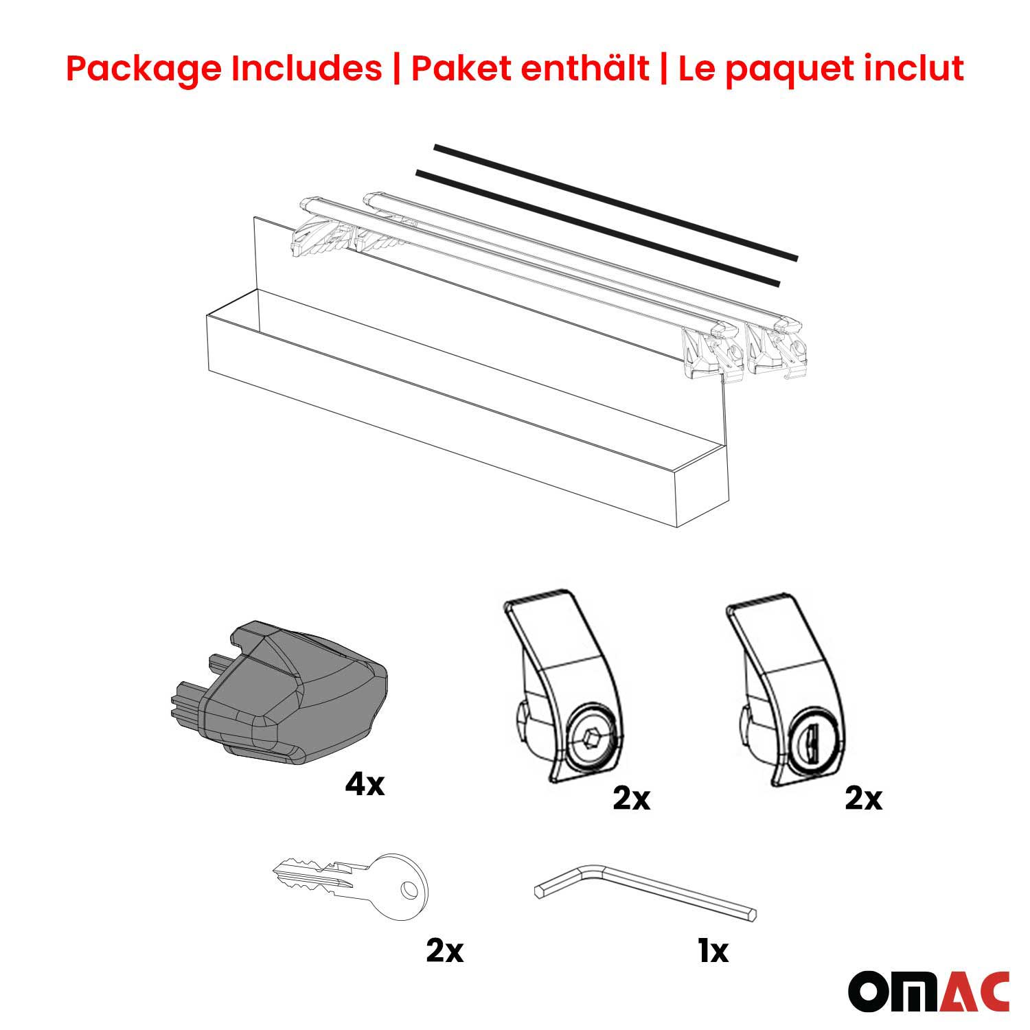 Alu Dachträger Gepäckträger Universal für Autos Schwarz ABE 2 tlg 135 cm OMAC DE