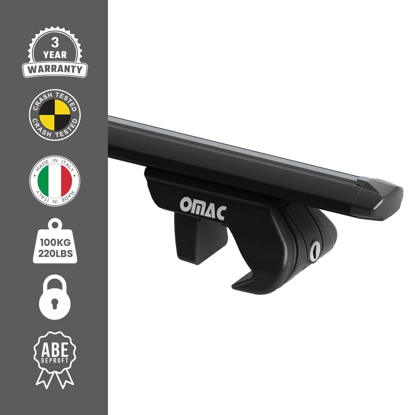 Dachträger Grundtäger für Skoda Roomster 2006-2015 90kg Alu Schwarz 2 tlg ABE