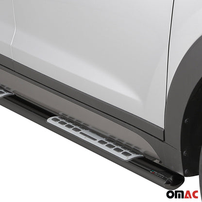 Edelstahl Seitenschweller Schwellerrohre für Hyundai Tucson 2015-2018 Schwarz OMAC DE