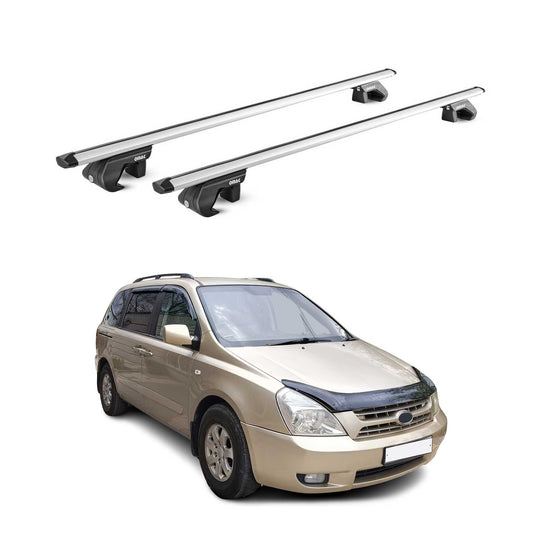 Dachträger Grundtäger für Kia Grand Carnival VQ 2006-2012 90kg Alu Silber 2x ABE OMAC DE