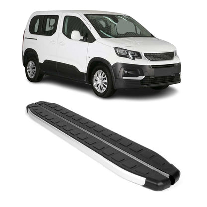 Trittbretter Schweller Seitenschweller für Peugeot Rifter 2019-2025 L1 Alu 2 tlg OMAC DE