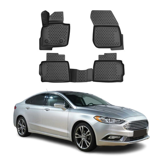 OMAC Gummimatten Fußmatten für Ford Mondeo 5 2014-2022 Limo Turnier Schwarz 4X OMAC DE