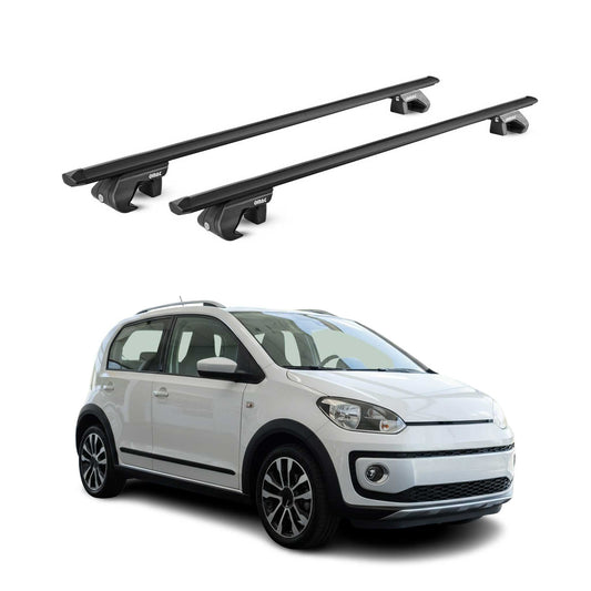 Dachträger Grundtäger für VW Up Cross 2013-2019 90kg Aluminium Schwarz 2 tlg ABE OMAC DE
