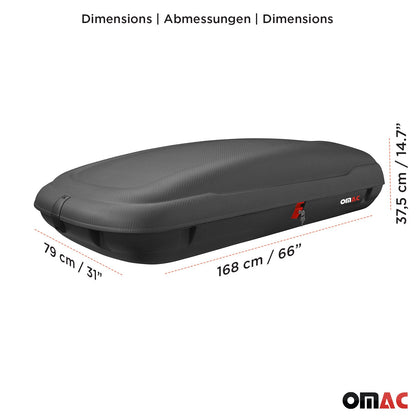 Mieten Dachbox Dachkoffer Gepäckbox 400 Liter Carbonlook Abschließbar Autobox OMAC DE
