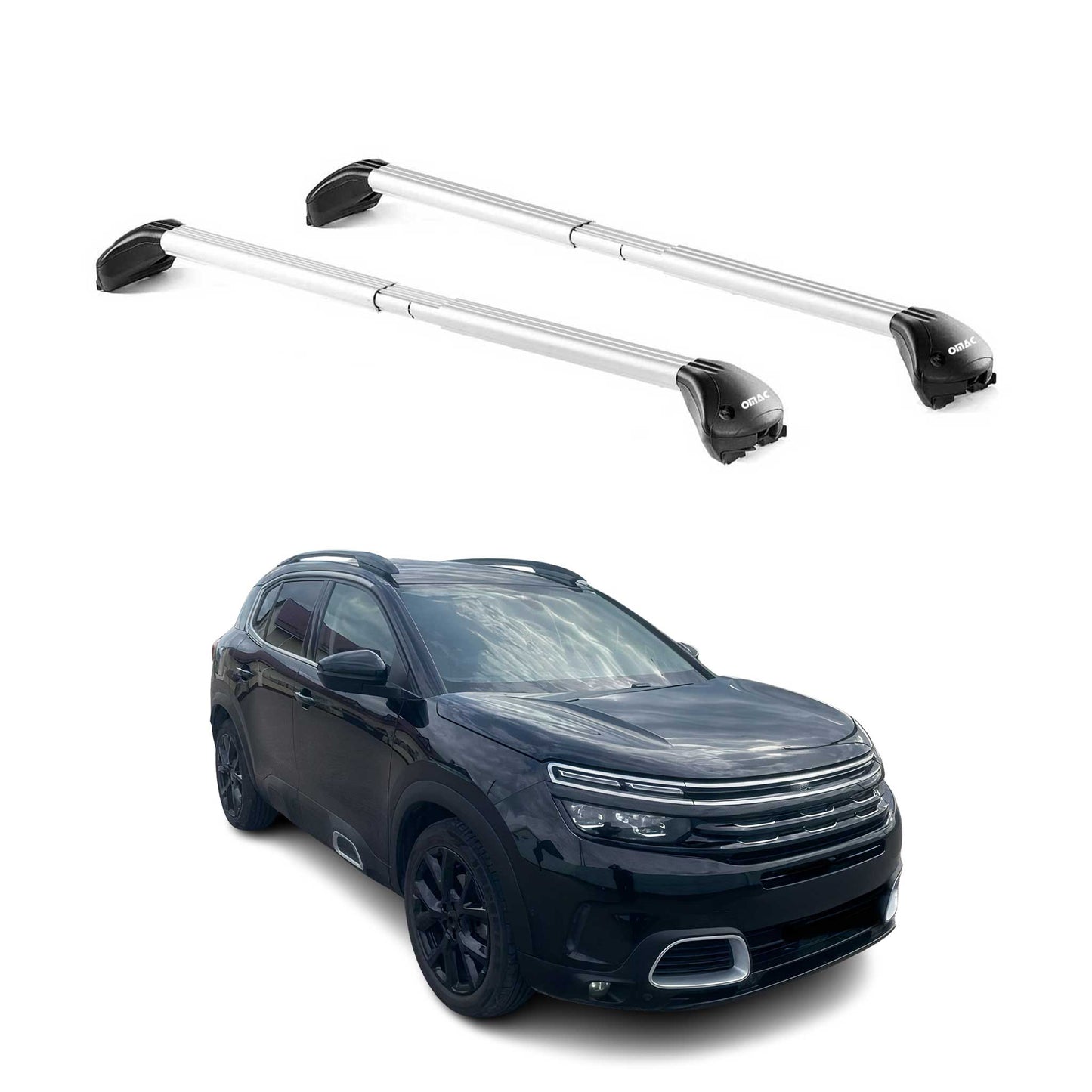 Dachträger für Citroen C5 Aircross 2018-2025 5 tür 100kg Alu Silber 2x ABE OMAC DE