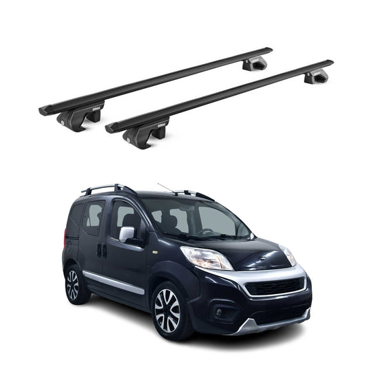 Dachträger für Fiat Fiorino Kurze Dachreling 2008-2020 5tür 90kg Alu ABE Schwarz OMAC DE