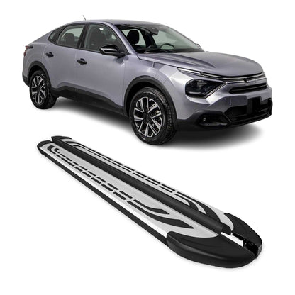 Trittbretter Seitenschweller für Citroen C4 X 2022-2025 Silber Schwarz 2 tlg OMAC DE
