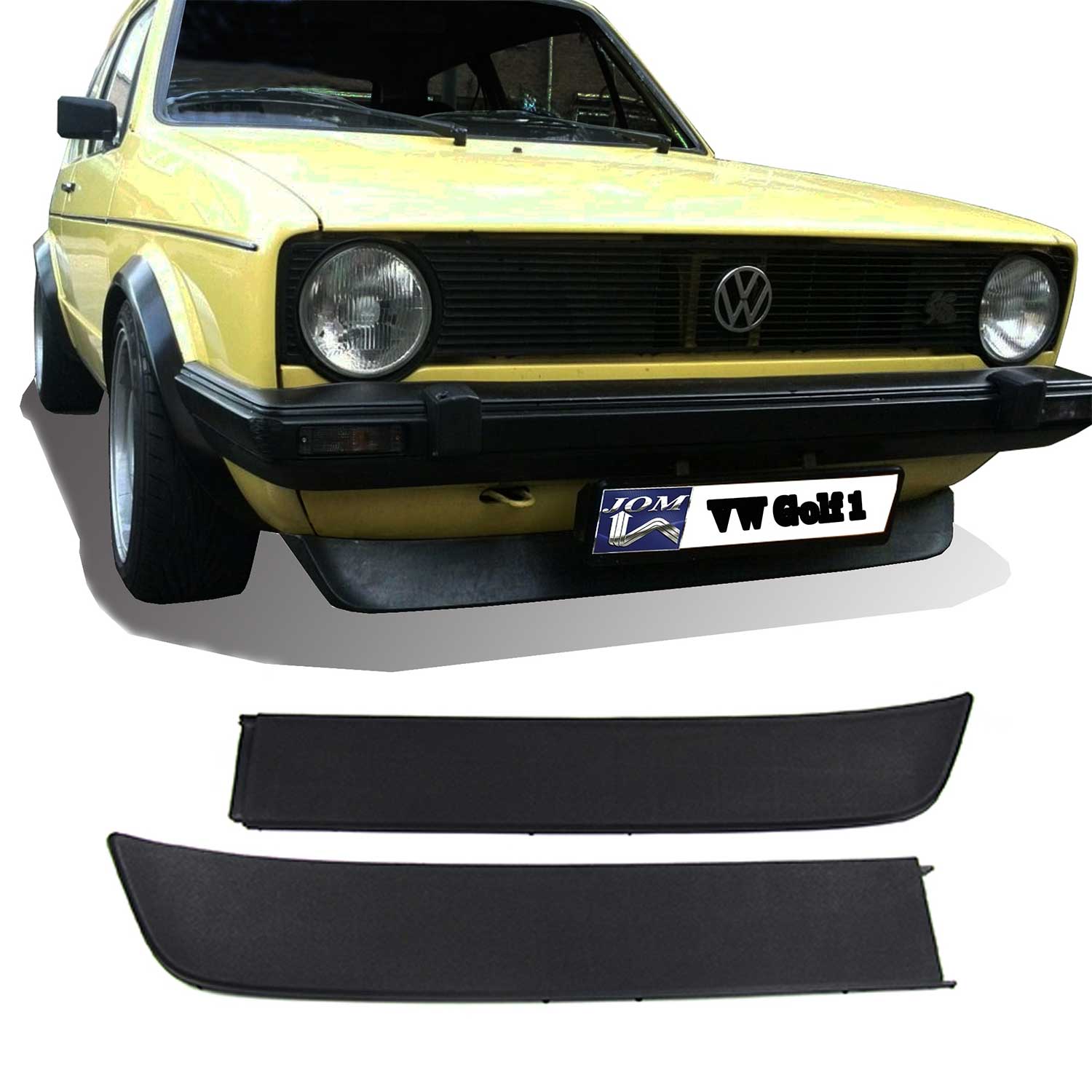 JOM Frontspoiler Lippe Splitter für VW Golf mk1 1974-1983 schwarz matt 2tlg OMAC DE
