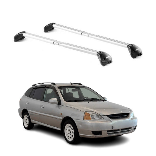 Dachträger Grundtäger für Kia Rio Kombi 2000-2005 100kg Alu Silber 2 tlg ABE OMAC DE