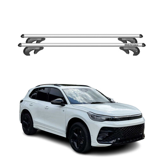 2024-2025 VW Tiguan Menabo Dachträger Grundtäger 90kg Alu Silber 2x OMAC DE