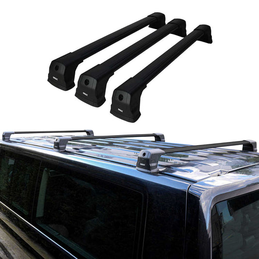 Dachträger Grundtäger für VW Transporter T7 2024-2025 75kg Alu Schwarz 3tlg OMAC DE