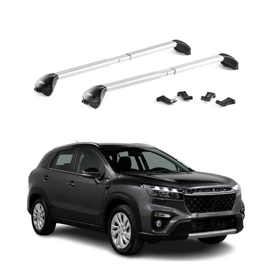 Dachträger Grundtäger für Suzuki S-Cross 2022-2025 100kg Alu Silber 2 tlg ABE OMAC DE