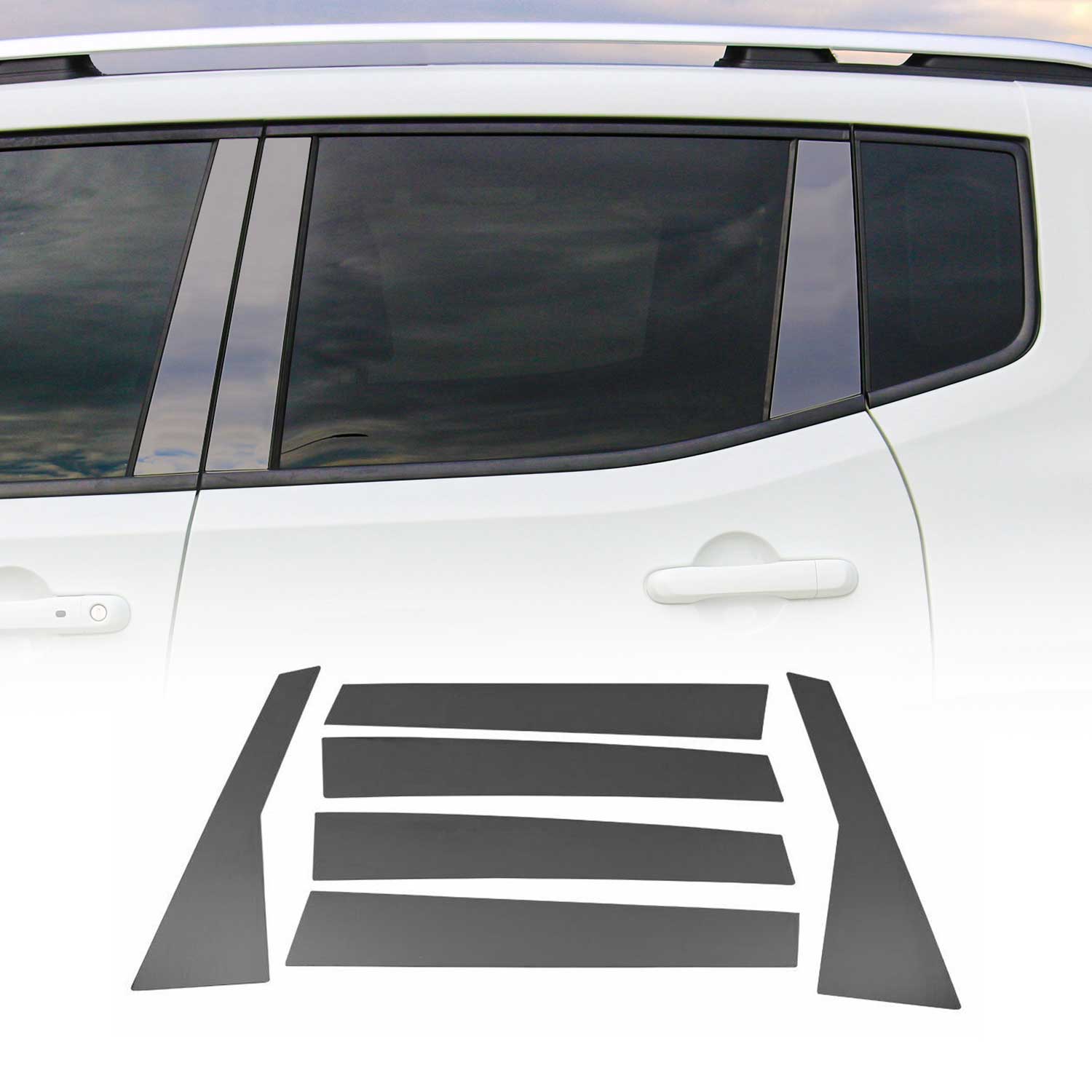 B-Säule Türsäulen Verkleidung für Honda CR-V 2012-2018 Edelstahl Dunkel 6tlg OMAC DE