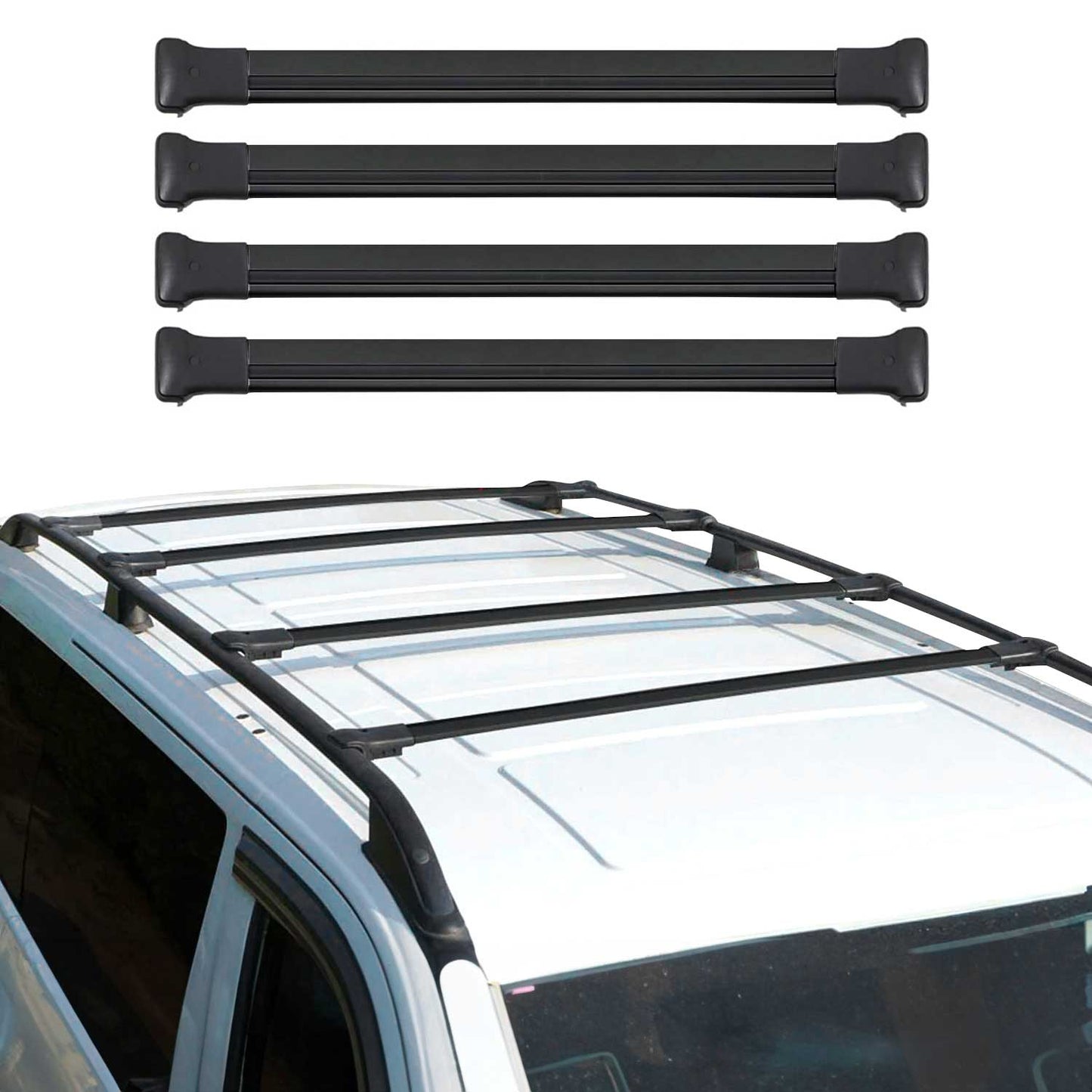 Dachträger Grundtäger für Citroen Jumper 2006-2025 75kg Aluminium Schwarz 4 tlg OMAC DE