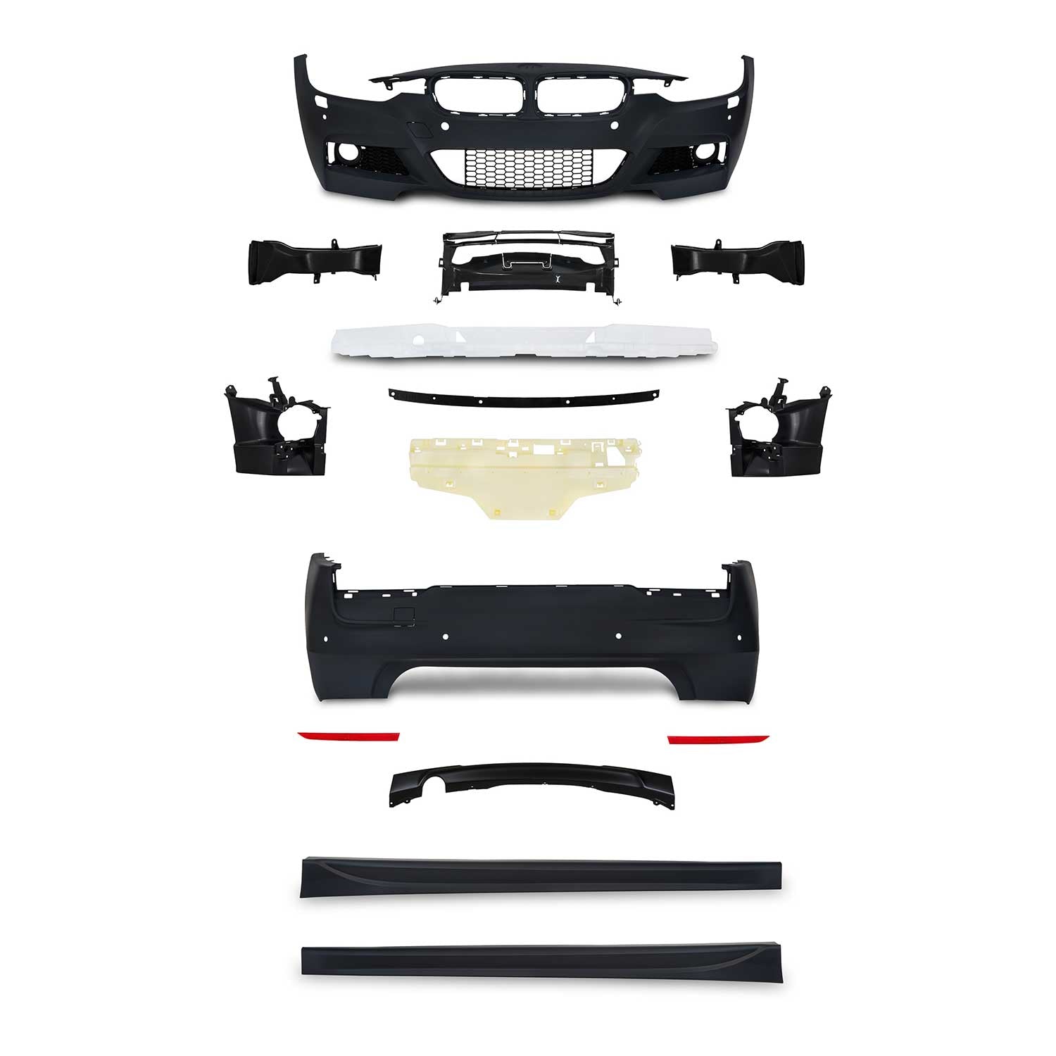 JOM Stoßstangen Kit & Seitenschweller für BMW F30 2011-2015 Schwarz OMAC DE