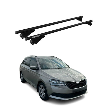 Menabo Dachträger Grundtäger für Skoda Fabia 2014-2025 75kg Alu Schwarz 2 tlg OMAC DE