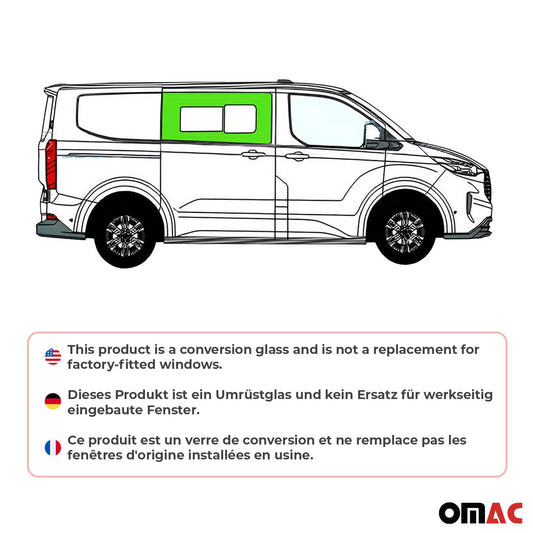 Seitenfenster Schiebetür für Ford Transit Custom V710 2023-25 Vorne Rechts L1 L2 OMAC DE