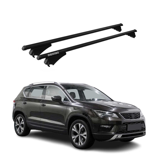 Menabo Dachträger Grundtäger für Seat Ateca 2016-2025 75kg Alu Schwarz 2 tlg OMAC DE