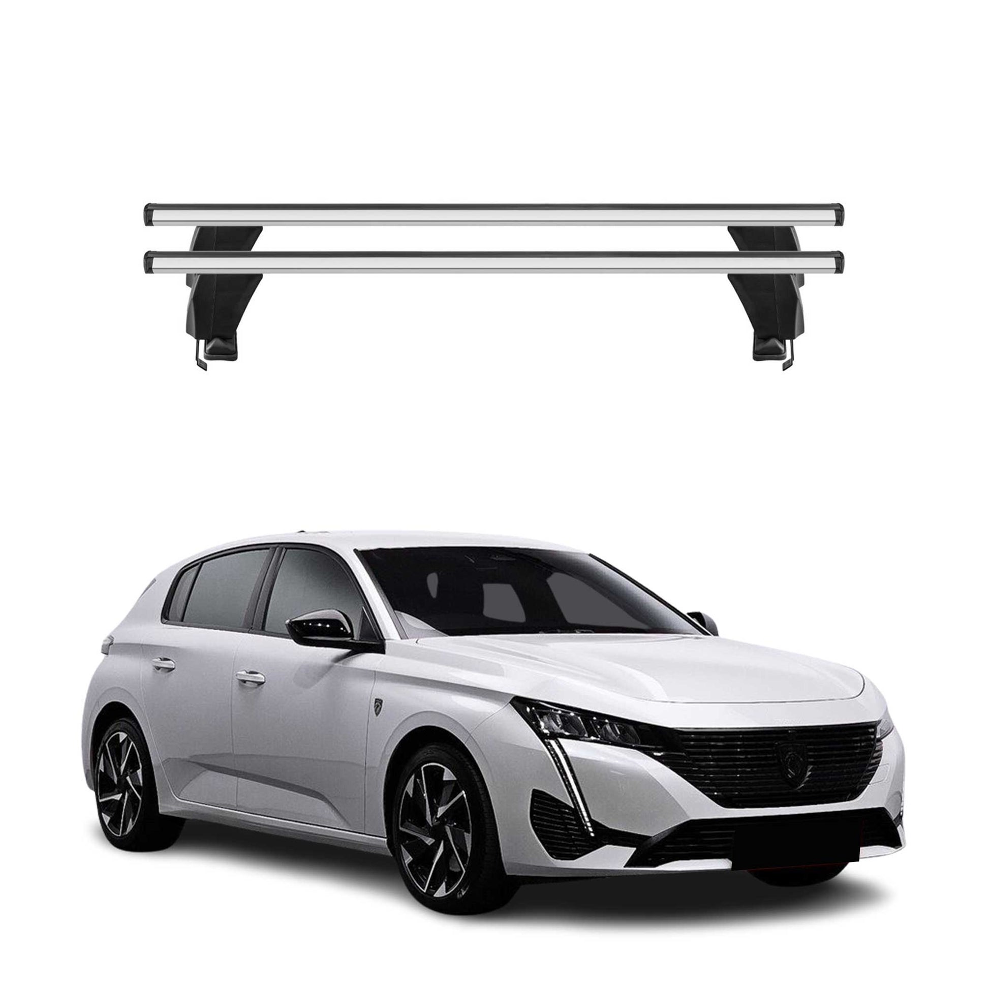 Menabo Dachträger Grundtäger für Peugeot 308 2021-2025 50kg Alu Silber 2 tlg OMAC DE