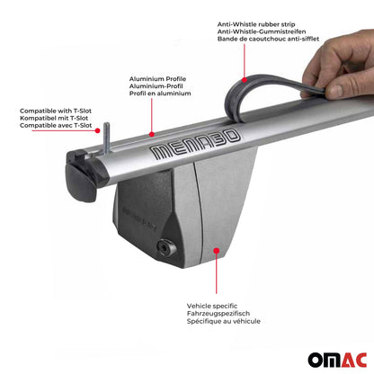 Menabo Dachträger Grundträger für Subaru XV 2011-2018 Querträger ABE Alu Grau OMAC DE