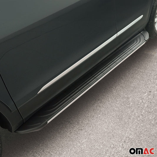 Seitenschweller Trittbretter für Mercedes GLC X254 2022-2025 Silber Alu 2 tlg OMAC DE