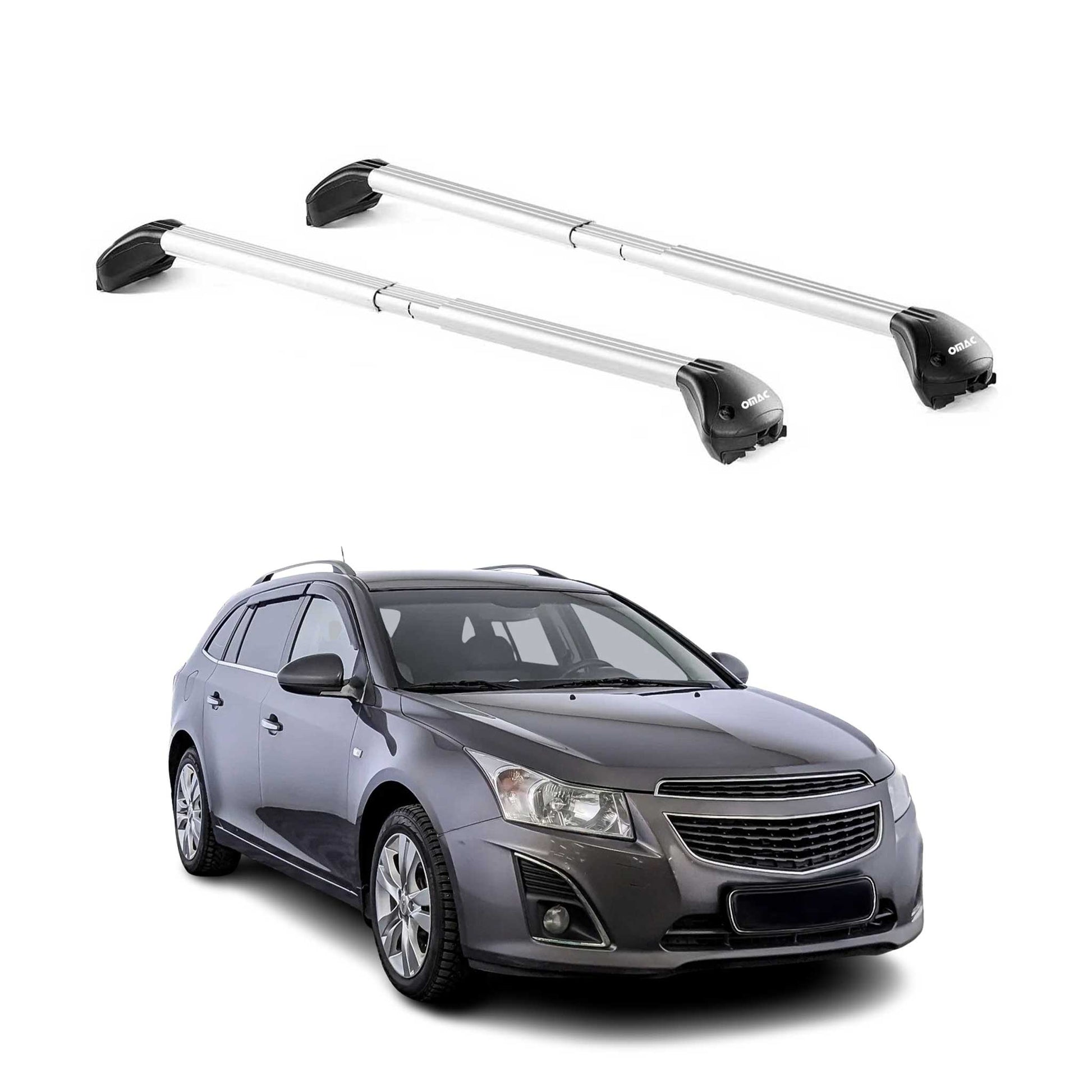 Dachträger für Chevrolet Cruze Kombi 2012-2016 5 tür 100kg Alu Silber 2x ABE OMAC DE