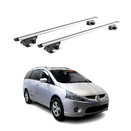 Dachträger Grundtäger für Mitsubishi Grandis NA 2003-2011 90kg Alu Silber 2x ABE OMAC DE