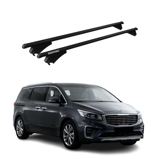 Menabo Dachträger Grundtäger für Kia Carnival 2014-2020 75kg Alu Schwarz 2 tlg OMAC DE