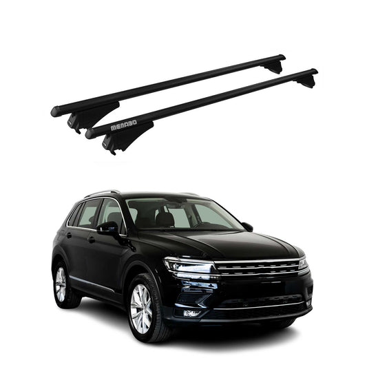 Menabo Dachträger Grundtäger für VW Tiguan mk2 2016-2020 Pre-FL 75kg Alu Schwarz OMAC DE