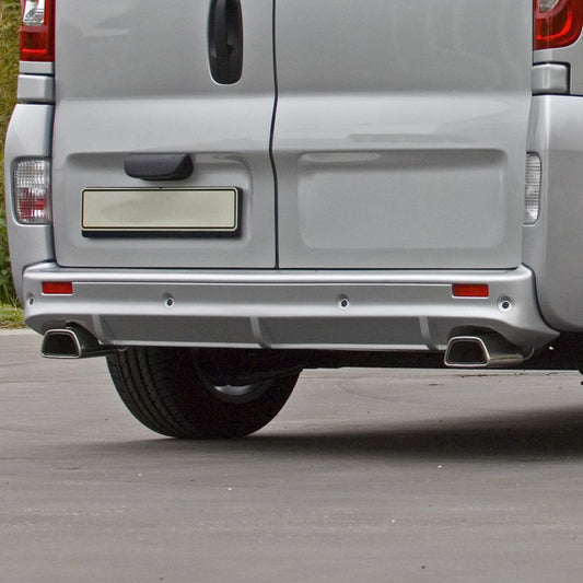 Heckdiffusor Stoßstange Heckansatz für Opel Vivaro 2001-2014 mit Parksensor OMAC DE