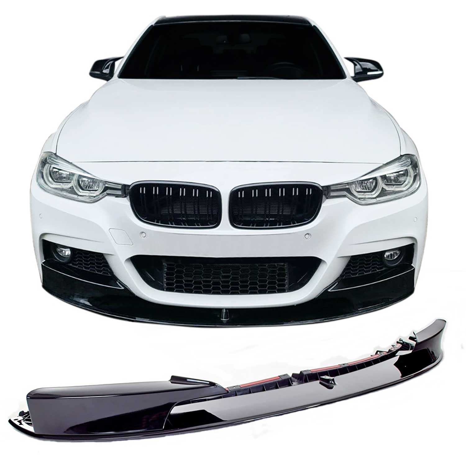 JOM Frontspoiler Lippe Stoßstange Splitter für BMW F30 F31 2011-19 schwarz glänz OMAC DE
