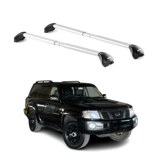 Dachträger Grundtäger für Nissan Patrol Y61 1997-2010 5 tür 100kg Alu Silber ABE OMAC DE