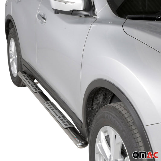 Edelstahl Seitenschweller Schwellerrohre für Nissan X-Trail 2015-2017 Silber OMAC DE