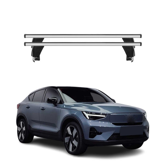 Menabo Dachträger Grundträger für Volvo C40 Recharge 2022-2025 Alu Grau 2tlg OMAC DE