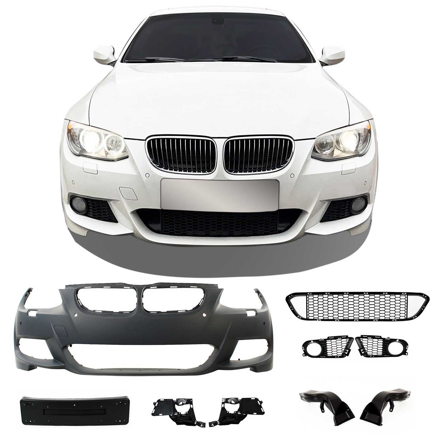 JOM Stoßstangen Kit & Seitenschweller für BMW E92/ E93 LCI 2010-2013 Schwarz OMAC DE