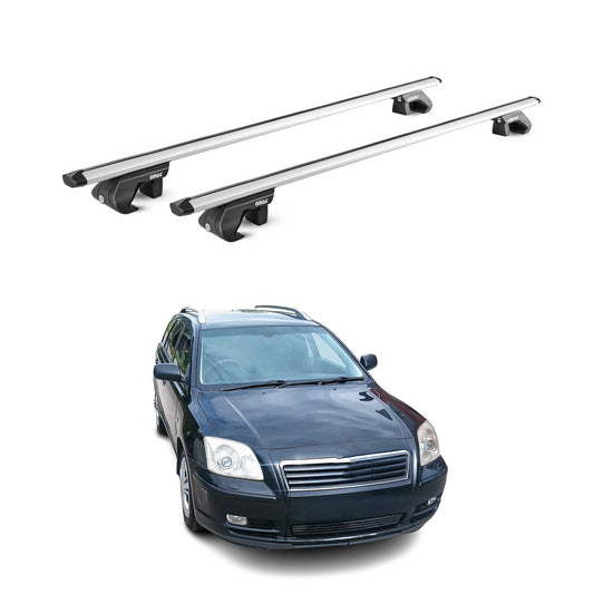 Dachträger für Toyota Avensis mk1 Kombi 1997-2003 5 tür 90kg Alu Silber 2x ABE OMAC DE