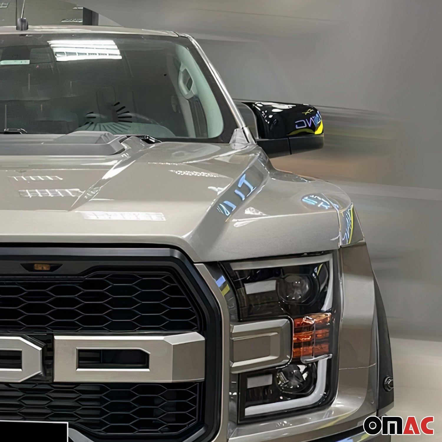 Spiegelkappen Spiegelabdeckung für Ford Ranger 2015-2024 ABS Schwarz Glanz 2tlg OMAC DE
