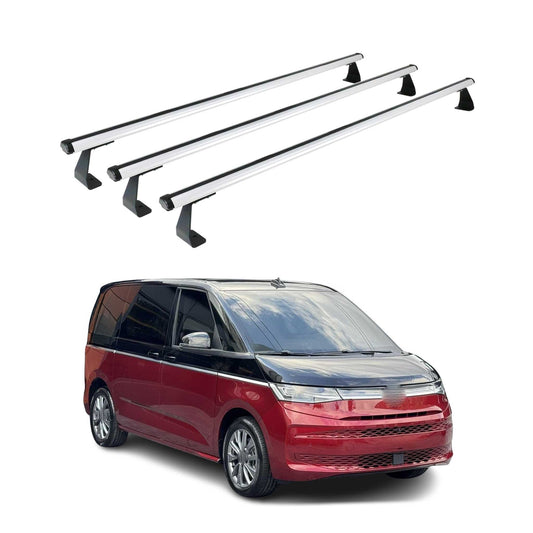 Dachträger Grundtäger für VW T7 Multivan 2021-2025 75kg Aluminium Silber 3 tlg OMAC DE